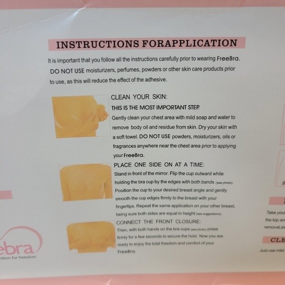 Freebra Size A Cup Strapless Backless Adhesive Silicone Nude Bra & Nipple Covers - Picture 8 of 15